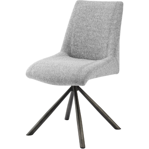 Viona Swivel Dining Chair Light Gray Fabric (Set of 2)